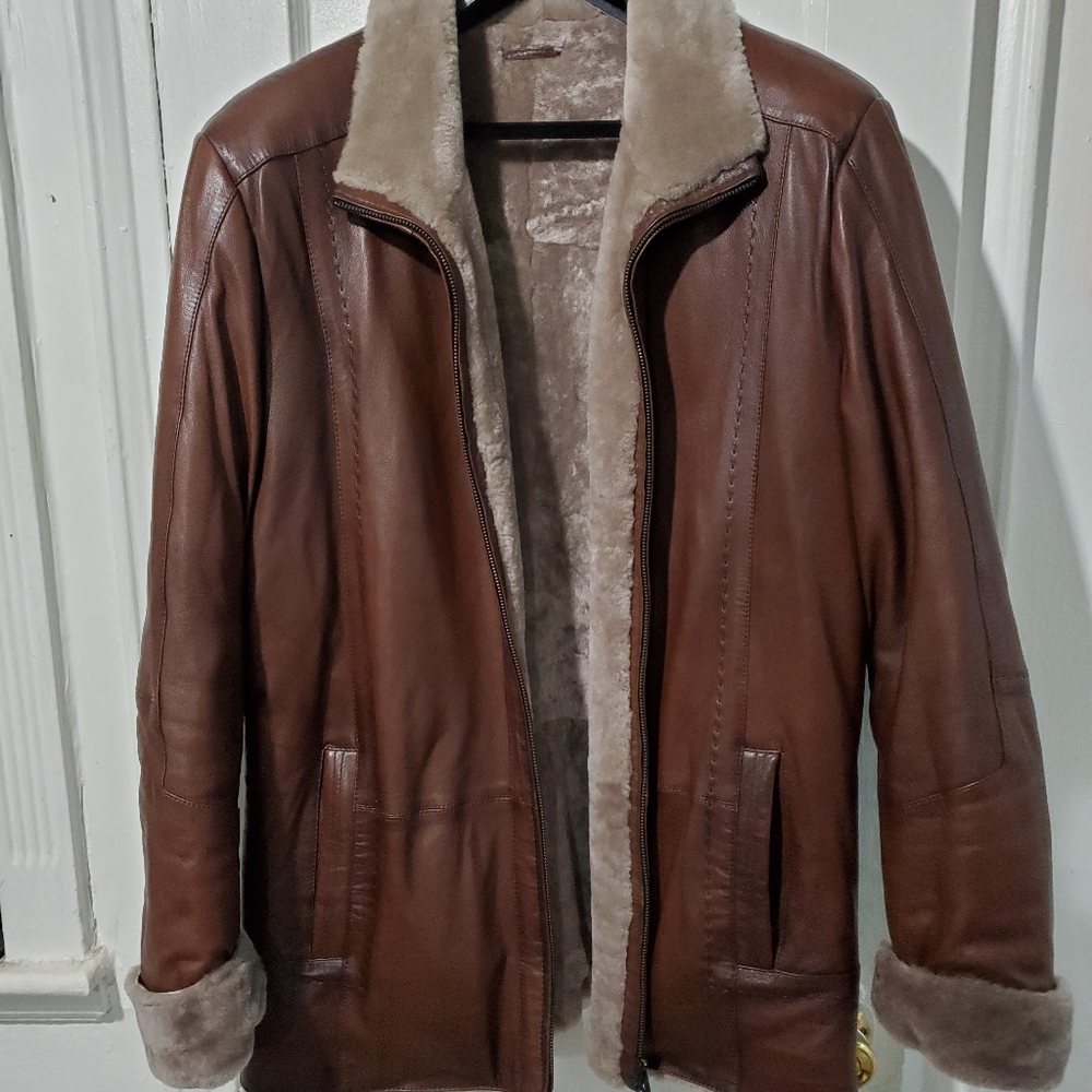 Men's Real Sheepskin Shearling Leather Jacket